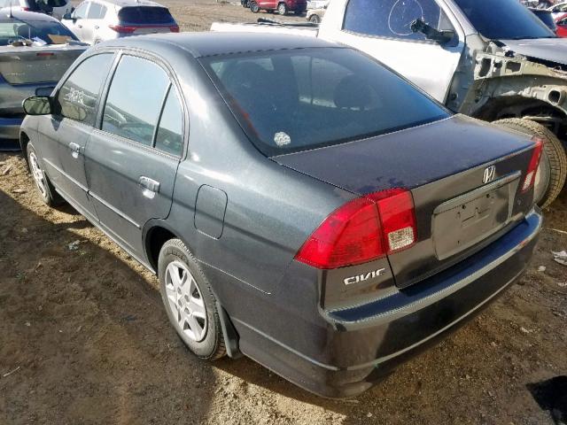 2HGES16385H631381 - 2005 HONDA CIVIC DX V GRAY photo 3