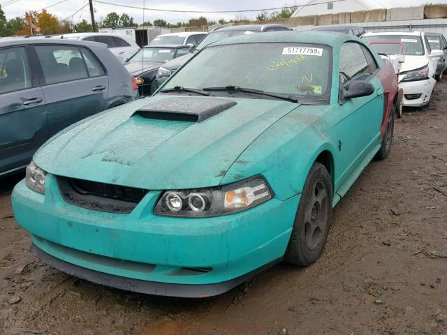 1FAFP40403F323701 - 2003 FORD MUSTANG GREEN photo 2