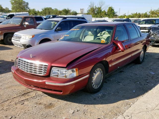 1G6KD54Y8WU738272 - 1998 CADILLAC DEVILLE MAROON photo 2