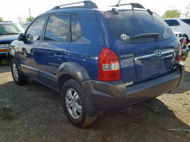 KM8JN72D77U562829 - 2007 HYUNDAI TUCSON SE BLUE photo 3