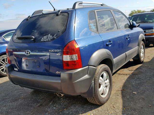 KM8JN72D77U562829 - 2007 HYUNDAI TUCSON SE BLUE photo 4