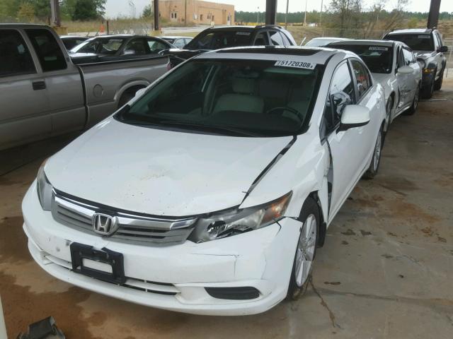 19XFB2F9XCE052432 - 2012 HONDA CIVIC EXL WHITE photo 2