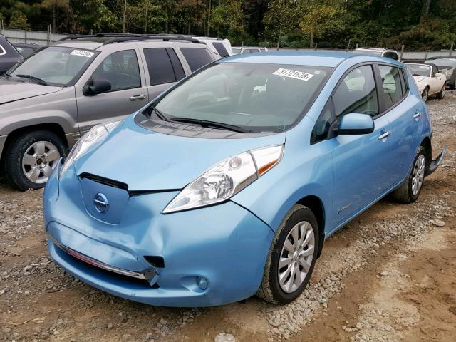 1N4AZ0CP9FC333247 - 2015 NISSAN LEAF S BLUE photo 2