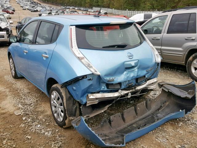 1N4AZ0CP9FC333247 - 2015 NISSAN LEAF S BLUE photo 3