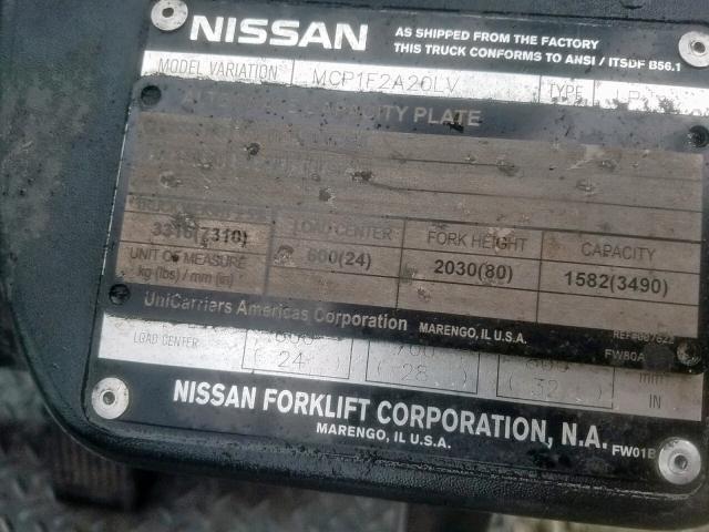 9P6264 - 2010 NISSAN FORKLIFT BLACK photo 10