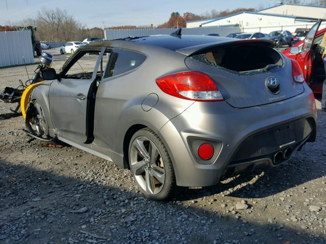 KMHTC6AE2DU116151 - 2013 HYUNDAI VELOSTER T GRAY photo 3