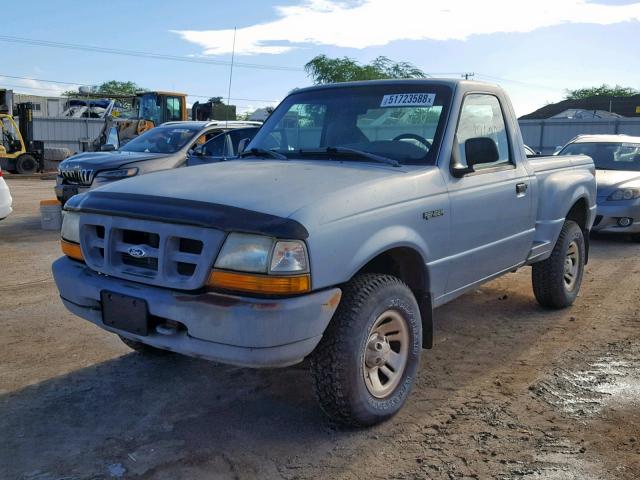 1FTYR11U3WPA95377 - 1998 FORD RANGER BLUE photo 2