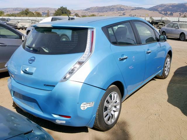 1N4AZ0CP8FC333868 - 2015 NISSAN LEAF S BLUE photo 4