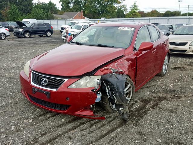 JTHBK262072032810 - 2007 LEXUS IS 250 RED photo 2