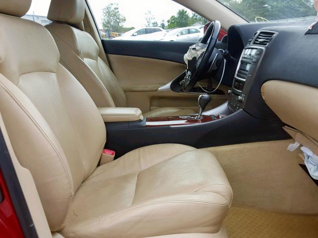 JTHBK262072032810 - 2007 LEXUS IS 250 RED photo 5