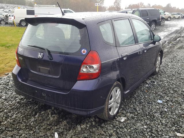 JHMGD38698S058457 - 2008 HONDA FIT SPORT BLUE photo 4