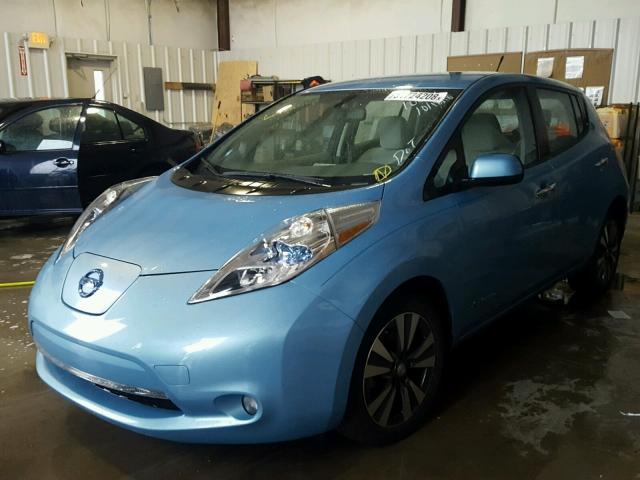 1N4AZ0CPXFC314142 - 2015 NISSAN LEAF S BLUE photo 2