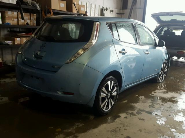 1N4AZ0CPXFC314142 - 2015 NISSAN LEAF S BLUE photo 4