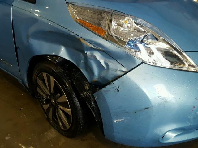 1N4AZ0CPXFC314142 - 2015 NISSAN LEAF S BLUE photo 9