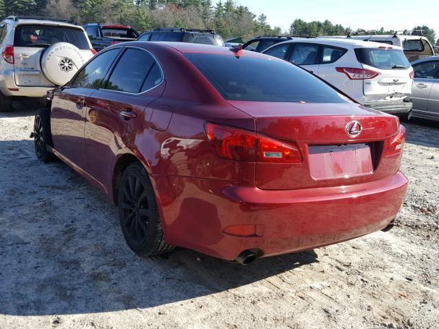 JTHCK262375009878 - 2007 LEXUS IS 250 RED photo 3