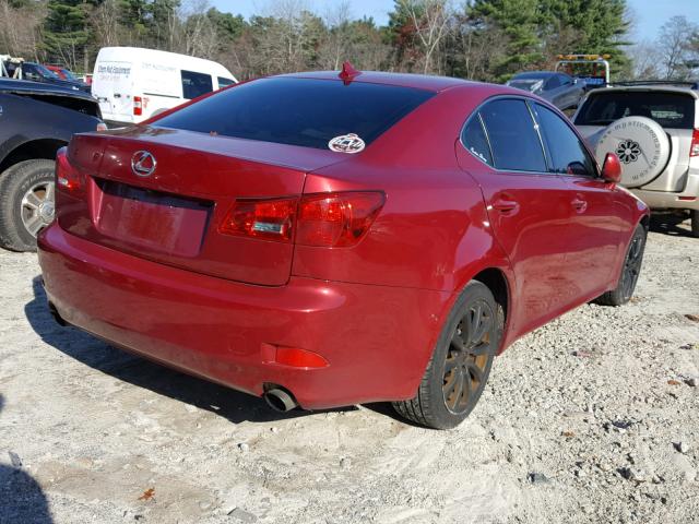 JTHCK262375009878 - 2007 LEXUS IS 250 RED photo 4