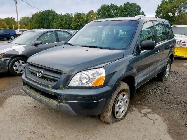 2HKYF18164H505232 - 2004 HONDA PILOT LX BLUE photo 2