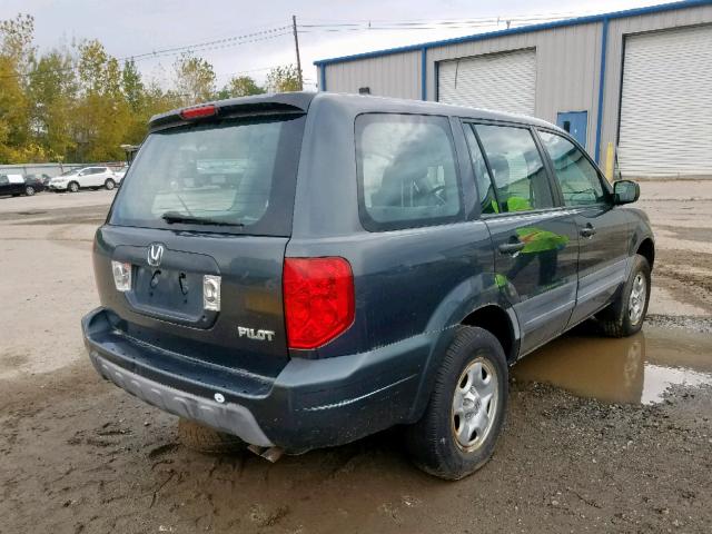 2HKYF18164H505232 - 2004 HONDA PILOT LX BLUE photo 4