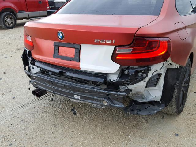 WBA1F5C54FV256965 - 2015 BMW 228 I ORANGE photo 9