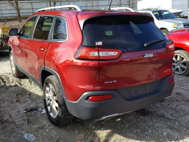 1C4PJMDS3EW187463 - 2014 JEEP CHEROKEE L RED photo 3