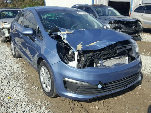 KNADM4A35G6574376 - 2016 KIA RIO LX BLUE photo 1