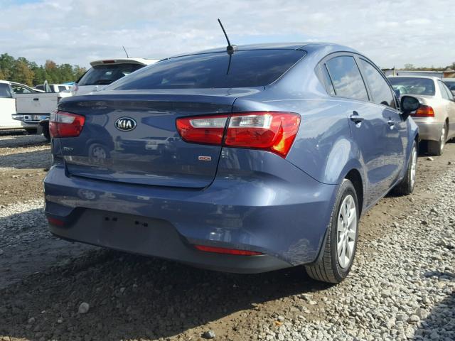 KNADM4A35G6574376 - 2016 KIA RIO LX BLUE photo 4