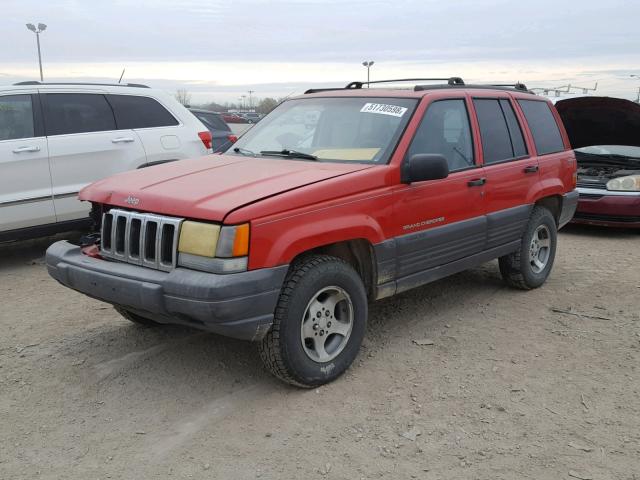 1J4GZ58S7VC712898 - 1997 JEEP GRAND CHER RED photo 2