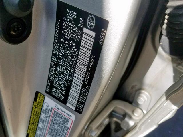 4T1BE32K56U656282 - 2006 TOYOTA CAMRY LE GRAY photo 10