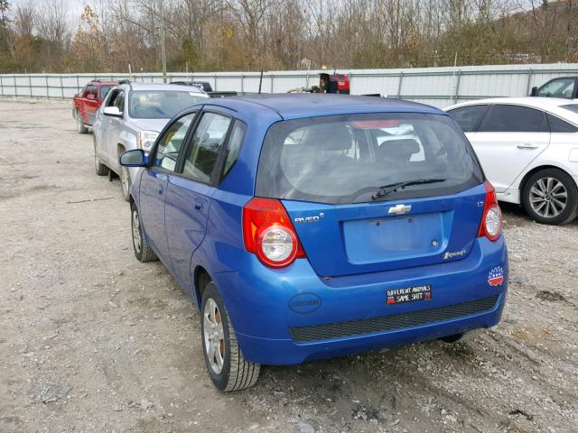 KL1TD66EX9B330423 - 2009 CHEVROLET AVEO LS BLUE photo 3