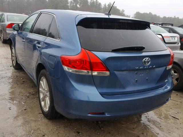 4T3BA3BB0AU011020 - 2010 TOYOTA VENZA BASE BLUE photo 3