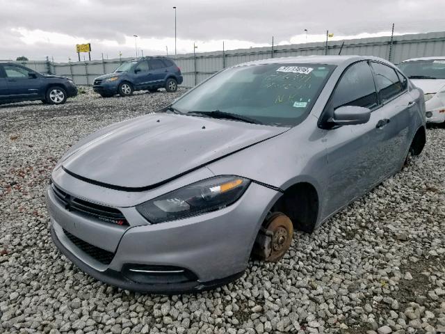 1C3CDFBB4GD766582 - 2016 DODGE DART SXT SILVER photo 2