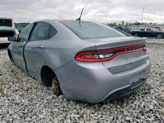 1C3CDFBB4GD766582 - 2016 DODGE DART SXT SILVER photo 3