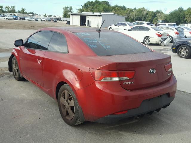 KNAFU6A27A5120154 - 2010 KIA FORTE EX RED photo 3