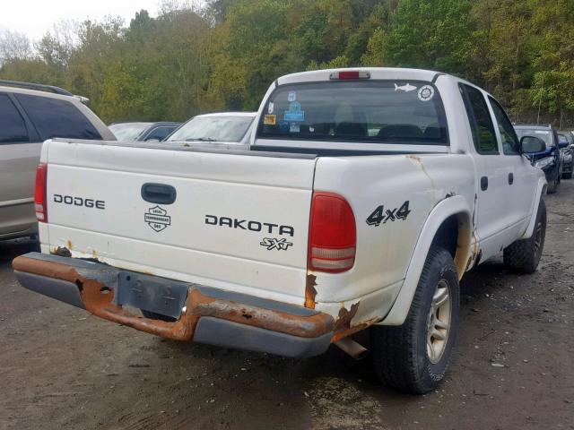 1D7HG38X73S377022 - 2003 DODGE DAKOTA QUA WHITE photo 4