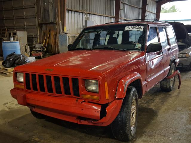 1J4FT58S91L606198 - 2001 JEEP CHEROKEE C RED photo 2