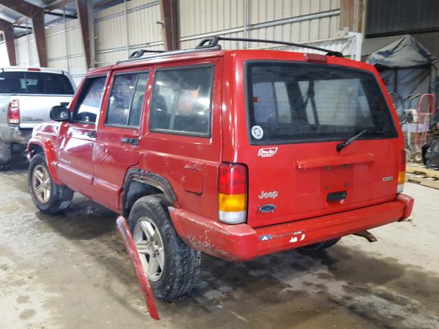 1J4FT58S91L606198 - 2001 JEEP CHEROKEE C RED photo 3