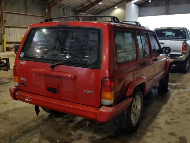 1J4FT58S91L606198 - 2001 JEEP CHEROKEE C RED photo 4