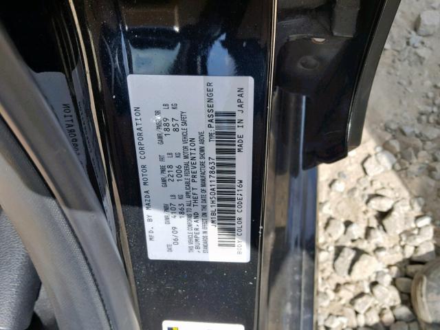 JM1BL1H50A1178637 - 2010 MAZDA 3 S BLACK photo 10