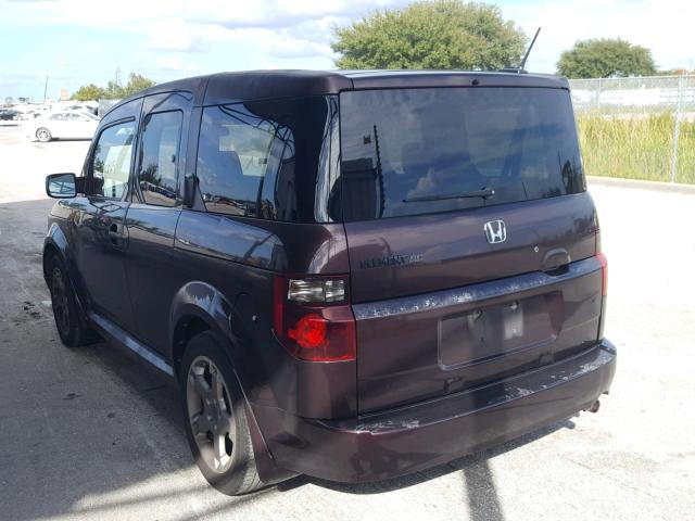 5J6YH18907L002743 - 2007 HONDA ELEMENT SC MAROON photo 3