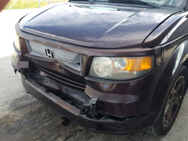 5J6YH18907L002743 - 2007 HONDA ELEMENT SC MAROON photo 9