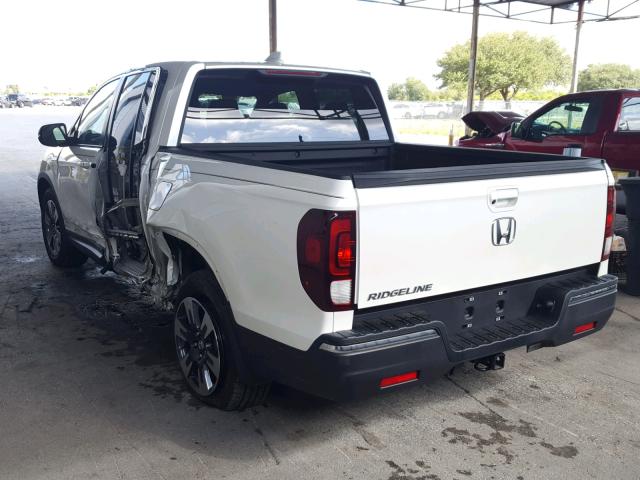 5FPYK2F57HB007589 - 2017 HONDA RIDGELINE WHITE photo 3