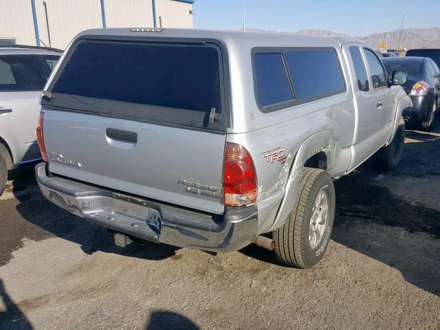 5TETU62N85Z125641 - 2005 TOYOTA TACOMA PRE SILVER photo 4