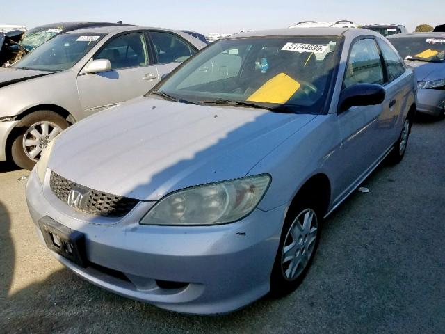 1HGEM22105L080631 - 2005 HONDA CIVIC DX V SILVER photo 2