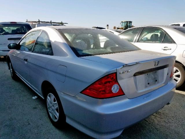 1HGEM22105L080631 - 2005 HONDA CIVIC DX V SILVER photo 3