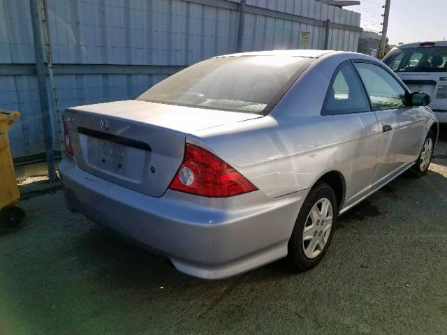 1HGEM22105L080631 - 2005 HONDA CIVIC DX V SILVER photo 4