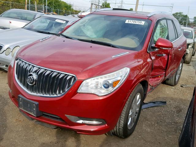 5GAKVDKD1DJ154588 - 2013 BUICK ENCLAVE RED photo 2