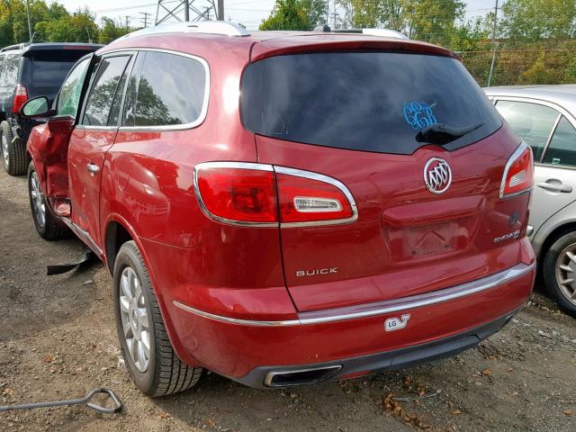 5GAKVDKD1DJ154588 - 2013 BUICK ENCLAVE RED photo 3