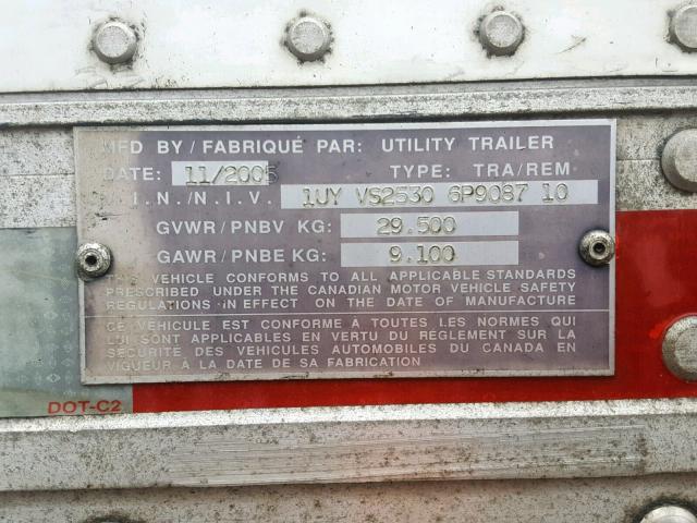 1UYVS25306P908710 - 2006 UTILITY TRAILER WHITE photo 10