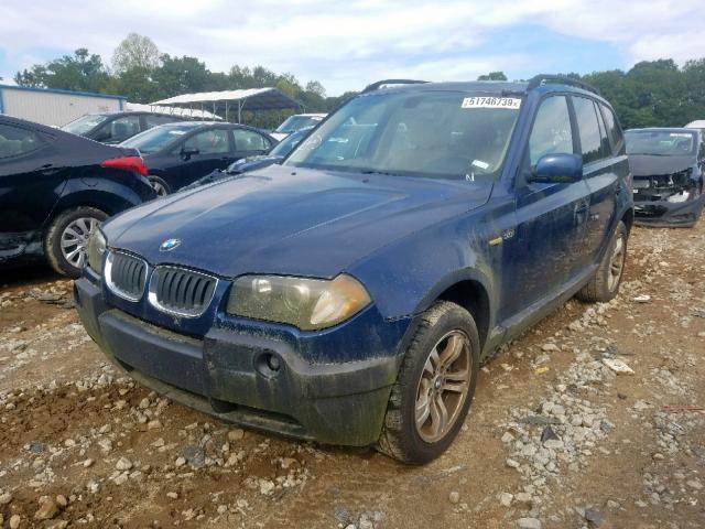 WBXPA93445WD12475 - 2005 BMW X3 3.0I BLUE photo 2