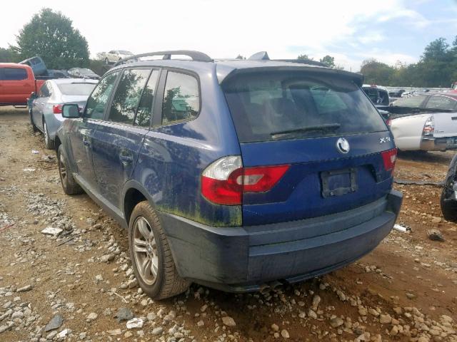 WBXPA93445WD12475 - 2005 BMW X3 3.0I BLUE photo 3